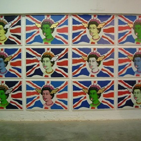 Dog Save The Queen (Flag on Canvas) by D*Face