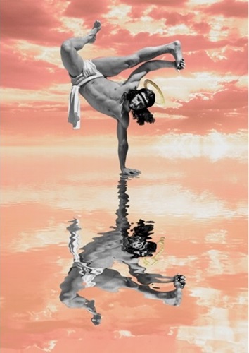 Breakdancing Jesus On Water (Peaches & Cream) by Cosmo Sarson