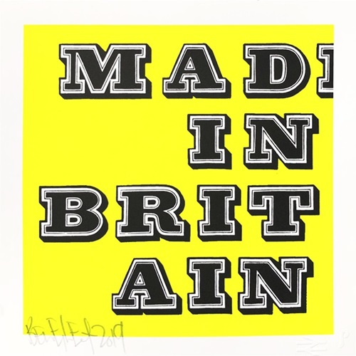 Mad In Britain (Fluoro Yellow) by Ben Eine