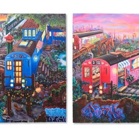 Subway Village Diptych by Lady Pink