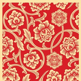 Flower Vine (Red) by Shepard Fairey