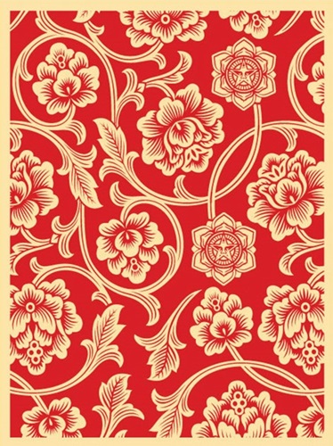 Flower Vine (Red) by Shepard Fairey