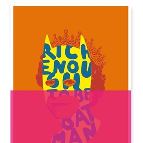 Rich Enough To Be Batman (Orange & Pink Drippy) by Heath Kane