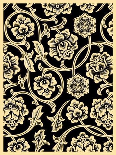 Flower Vine (Black) by Shepard Fairey