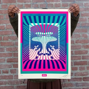 Op-Art Icon (Aqua Gradient) by Shepard Fairey