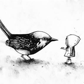 Learning To Fly (Black & White) by Dran