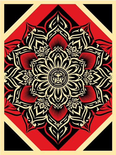 Lotus Diamond (Red) by Shepard Fairey