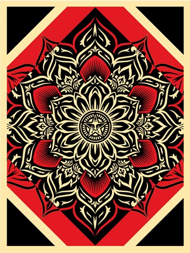 Lotus Diamond (Red) by Shepard Fairey