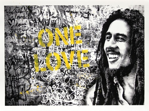 Happy Birthday Bob Marley - One Love (Yellow) by Mr Brainwash