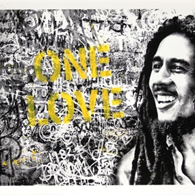 Happy Birthday Bob Marley - One Love (Yellow) by Mr Brainwash