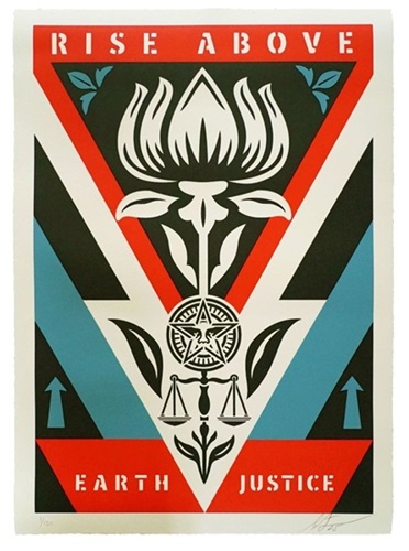 Rise Above Earth Justice (Red) by Shepard Fairey