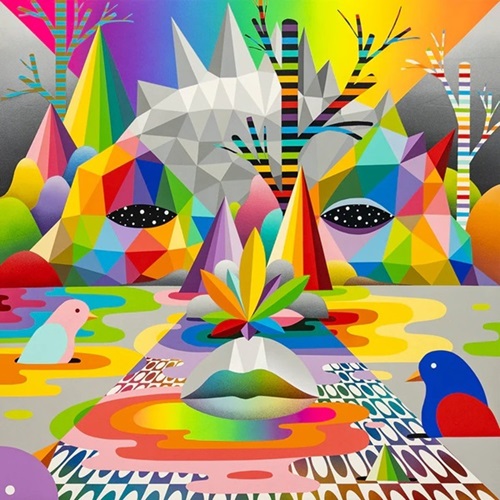 Faces In Digital Landscapes I  by Okuda