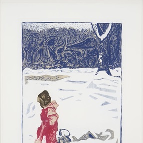 Girl In Snow With Tree by Billy Childish