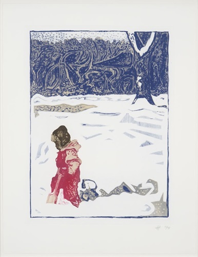 Girl In Snow With Tree  by Billy Childish