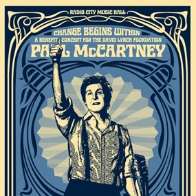 Paul McCartney Change Begins (Blue) by Shepard Fairey