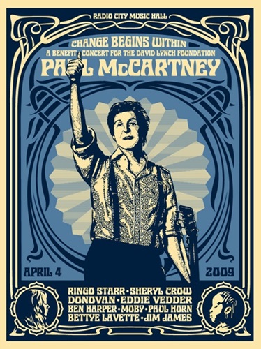 Paul McCartney Change Begins (Blue) by Shepard Fairey
