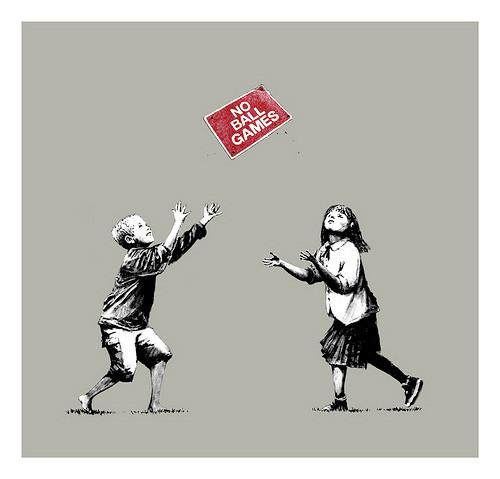 No Ball Games (Grey) by Banksy