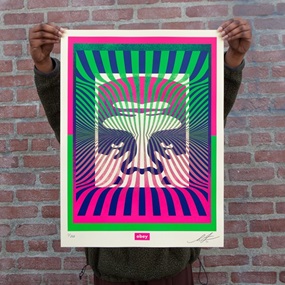 Op-Art Icon (Green Gradient) by Shepard Fairey