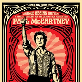 Paul McCartney Change Begins (Red) by Shepard Fairey