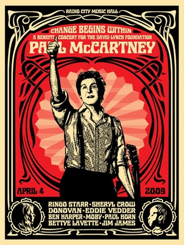 Paul McCartney Change Begins (Red) by Shepard Fairey