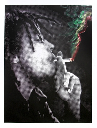 Happy Birthday Bob Marley - Jamming (Vertical Colours) by Mr Brainwash