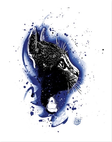 Le Chat (Bleu) by C215