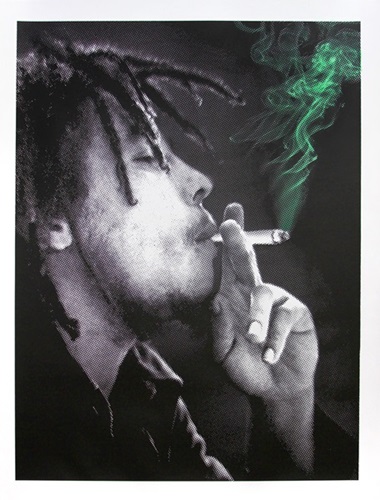 Happy Birthday Bob Marley - Jamming (Green) by Mr Brainwash