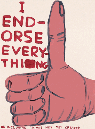 I Endorse Everything  by David Shrigley