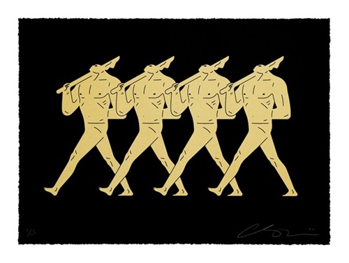 Whistle While You Work (Black & Gold) by Cleon Peterson