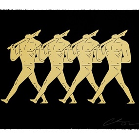 Whistle While You Work (Black & Gold) by Cleon Peterson
