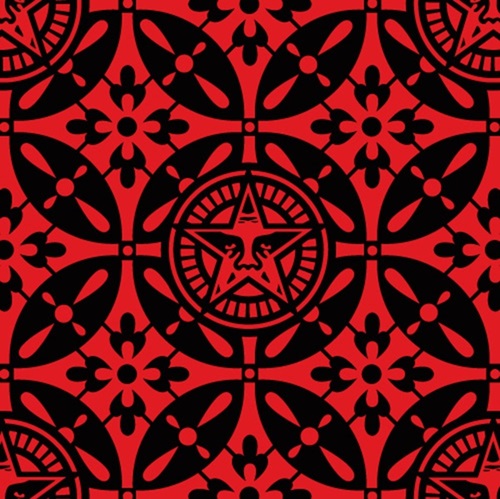 Japanese Pattern 2 (Black / Red) by Shepard Fairey