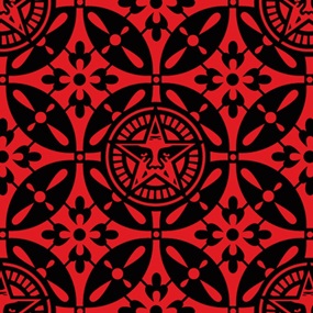 Japanese Pattern 2 (Black / Red) by Shepard Fairey