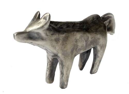 Wolf (Oxidised Silver Sculpture) by Billy Childish
