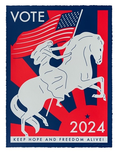 Vote, Keep Hope & Freedom Alive! (Red, White & Blue) by Cleon Peterson