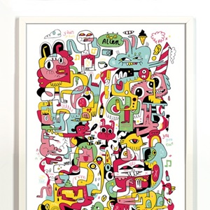 Alien by Jon Burgerman Editioned artwork | Art Collectorz