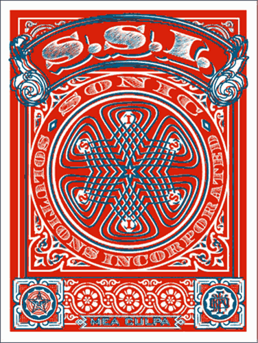 SSI / Mea Culpa (Red / Blue) by Shepard Fairey