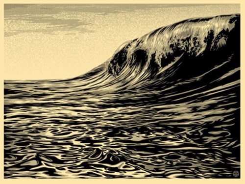 Dark Wave (Cream) by Shepard Fairey
