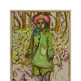 Girl Stood With Flowers by Billy Childish