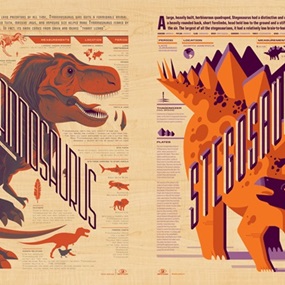 Tyrannosaurus And Stegosaurus (Wood) by Tom Whalen | Kevin Tong