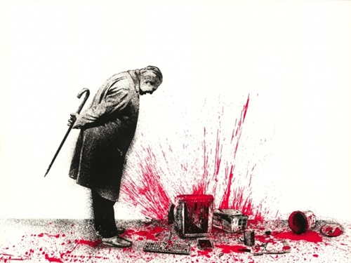 Glitch (Red) by Mr Brainwash