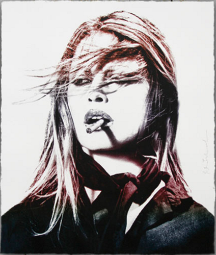 Brigitte Bardot (Purple Lips) by Mr Brainwash