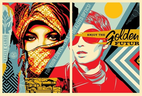 Golden Future For Some  by Shepard Fairey
