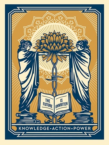 Knowledge + Power (Variant) by Shepard Fairey