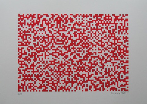 Binary Code (Red) by Space Invader