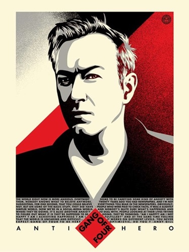 Andy Gill Anti-Hero US (Red) by Shepard Fairey