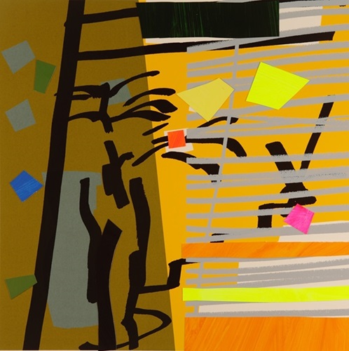 Tree Fern And Shadow Yellow  by Bruce McLean