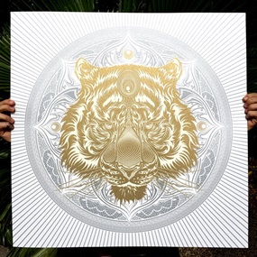 White Tiger Mandala by Chris Saunders
