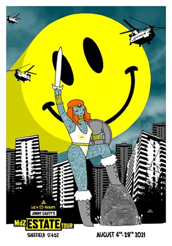 #MdZESTATETour in Sheffield Poster (Queen Size) by Kid Acne | James Cauty