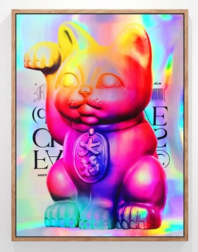 Holographic Maneki-Neko (Pink) by Nick Thomm