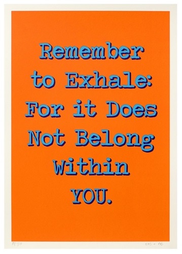 Remember To Exhale (Blue Text) by Ain Bailey | Ego Ahaiwe Sowinski